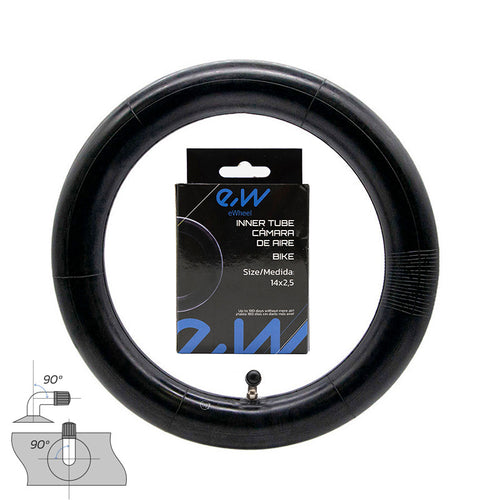 Chambre à air 14x2,5 valve coudée 90ºx90º [Ewheel]