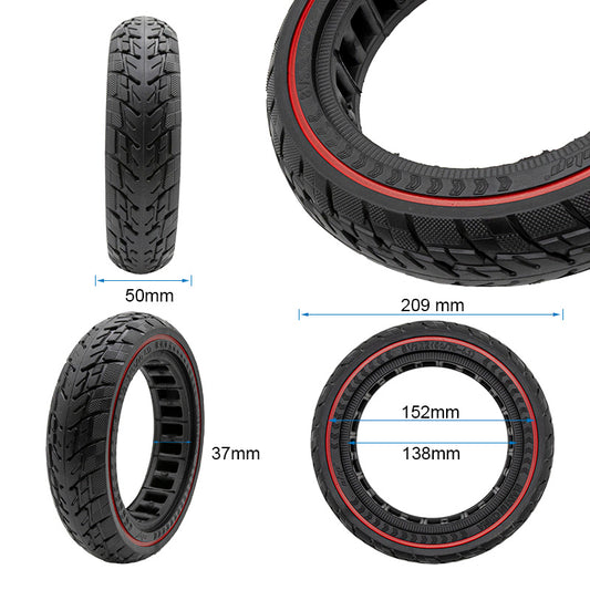 Pneu plein off-road 8,5x2 (50/75-6,1) rouge vue 2