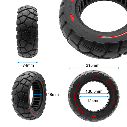 Roue pleine 9x3-5,5 ligne rouge-noir [Amitor] vue 2