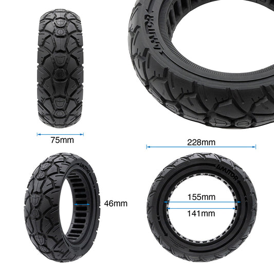 Pneu plein 10×3,0/255×80 (80/65-6) noir [Amitor] vue 2