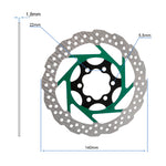 Disque de frein V2 6H 140mm Vert — vue 2