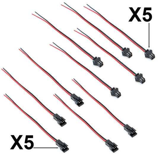 Connecteur SM 2 broches avec câble 22 AWG - 5M/5H vue 2