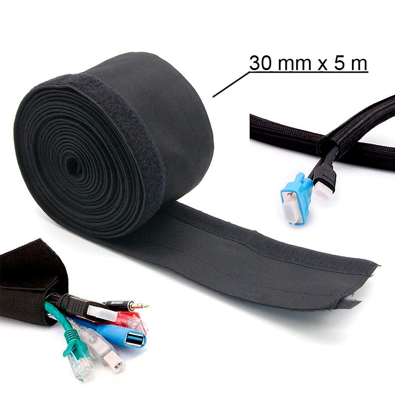 Gaine protège câbles en tissu 5M - 30mm diamètre référence RND029