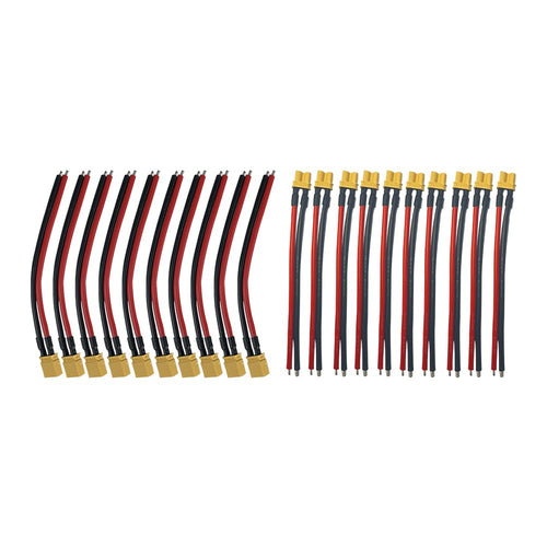 Pack Prises XT30 Avec Cables X10 males + X10 femelles