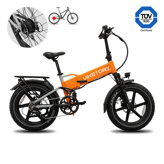 BRAVE vélo électrique FATBIKE Pliable Orange/Gris référence EWF349