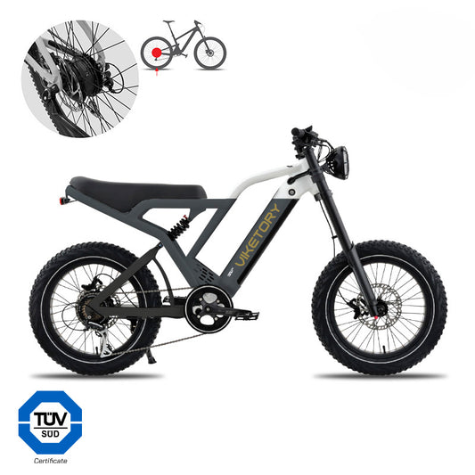 Commando — Fatbike gris graphite et blanc — Viketory référence EW5580