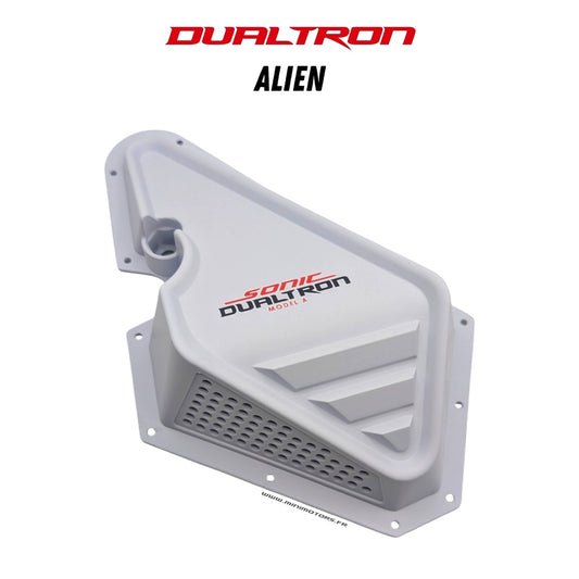 Cache gauche de boîtier de colonne de direction blanc Dualtron Alien référence DLT01780